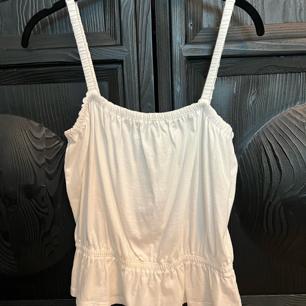 Wilfred White Elastic-Strap Peplum Camisole